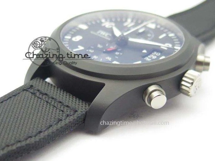 MIROTIME 0218 EasyCare Pilot Chrono IW388001 Real Ceramic ZF 1:1 Best Edition On Black Nylon Strap A 7279